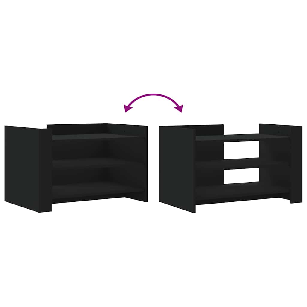 Stolić za kavu crni 80 x 50 x 50 cm od konstruiranog drva