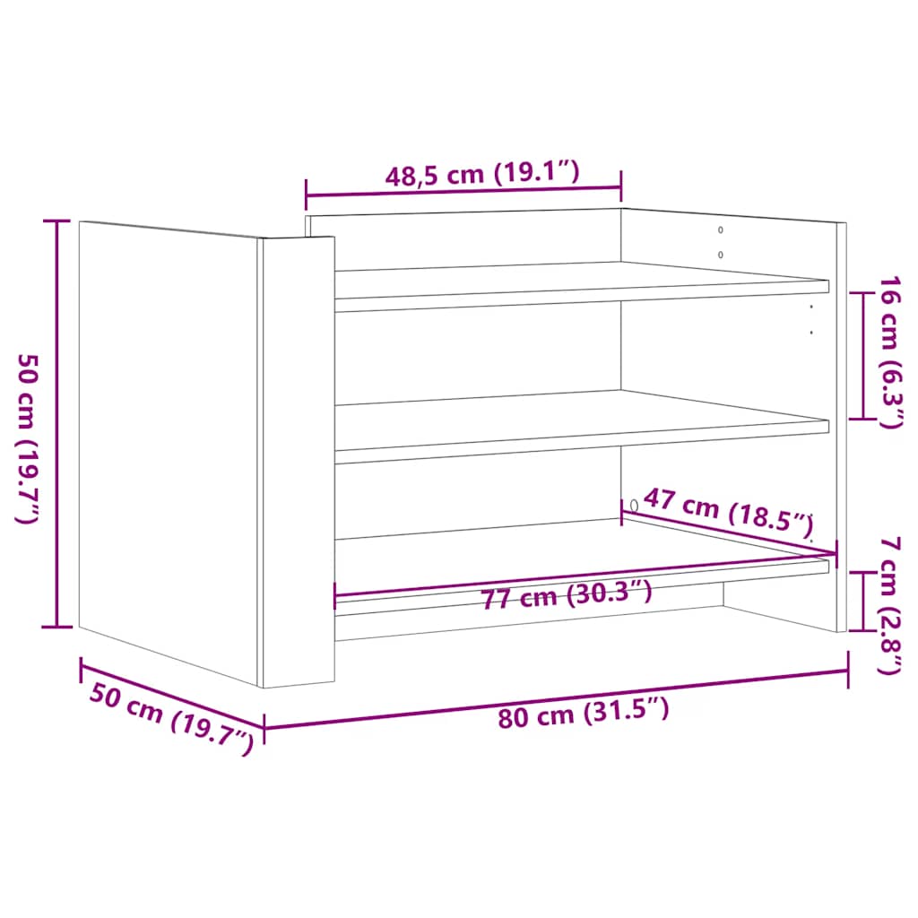 Stolić za kavu crni 80 x 50 x 50 cm od konstruiranog drva