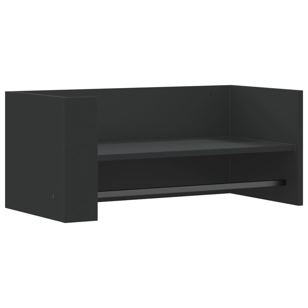 Zidna polica crna 70,5 x 35 x 30,5 cm od konstruiranog drva