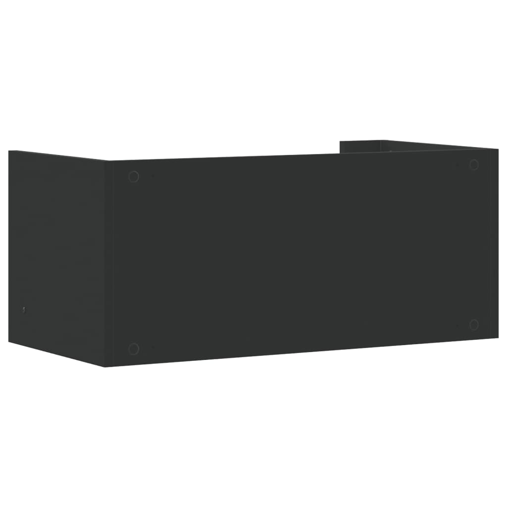 Zidna polica crna 70,5 x 35 x 30,5 cm od konstruiranog drva