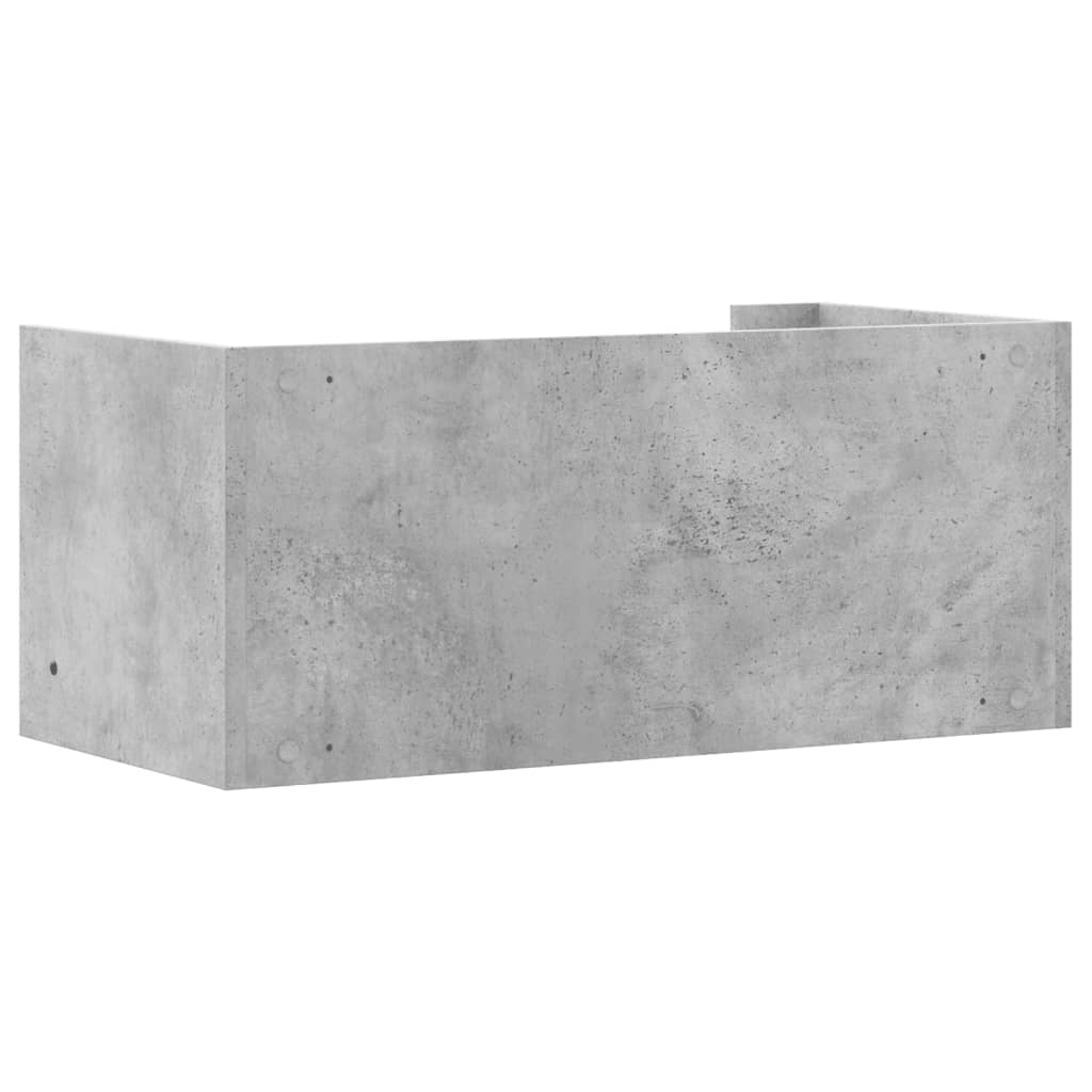 Zidna polica siva boja betona 70,5x35x30,5 cm konstruirano drvo