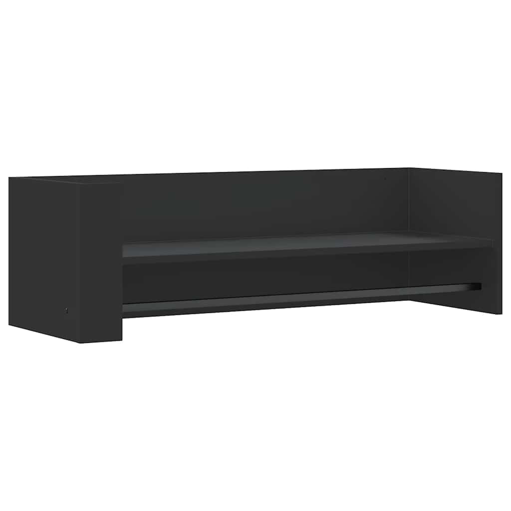 Zidna polica crna 100 x 35 x 30,5 cm od konstruiranog drva