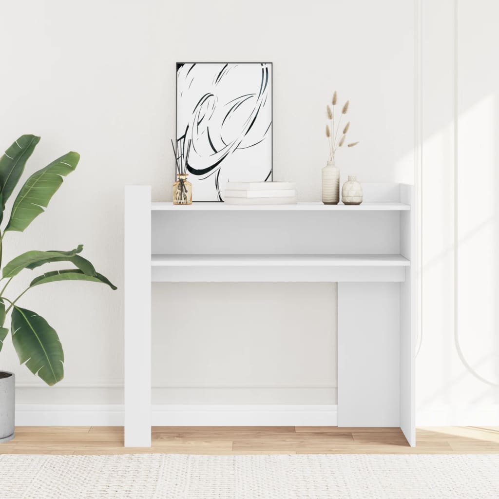 Konzolni stol bijeli 100 x 35 x 90 cm od konstruiranog drva