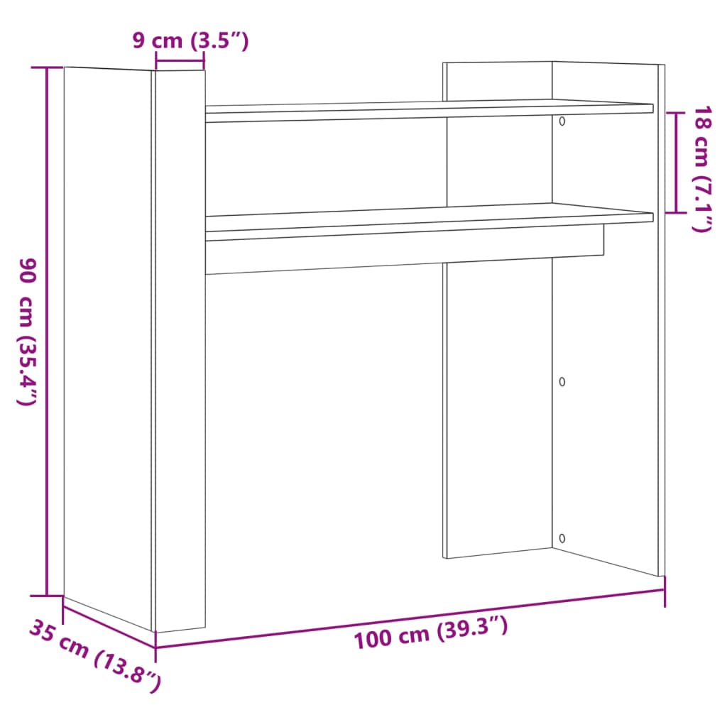 Konzolni stol bijeli 100 x 35 x 90 cm od konstruiranog drva