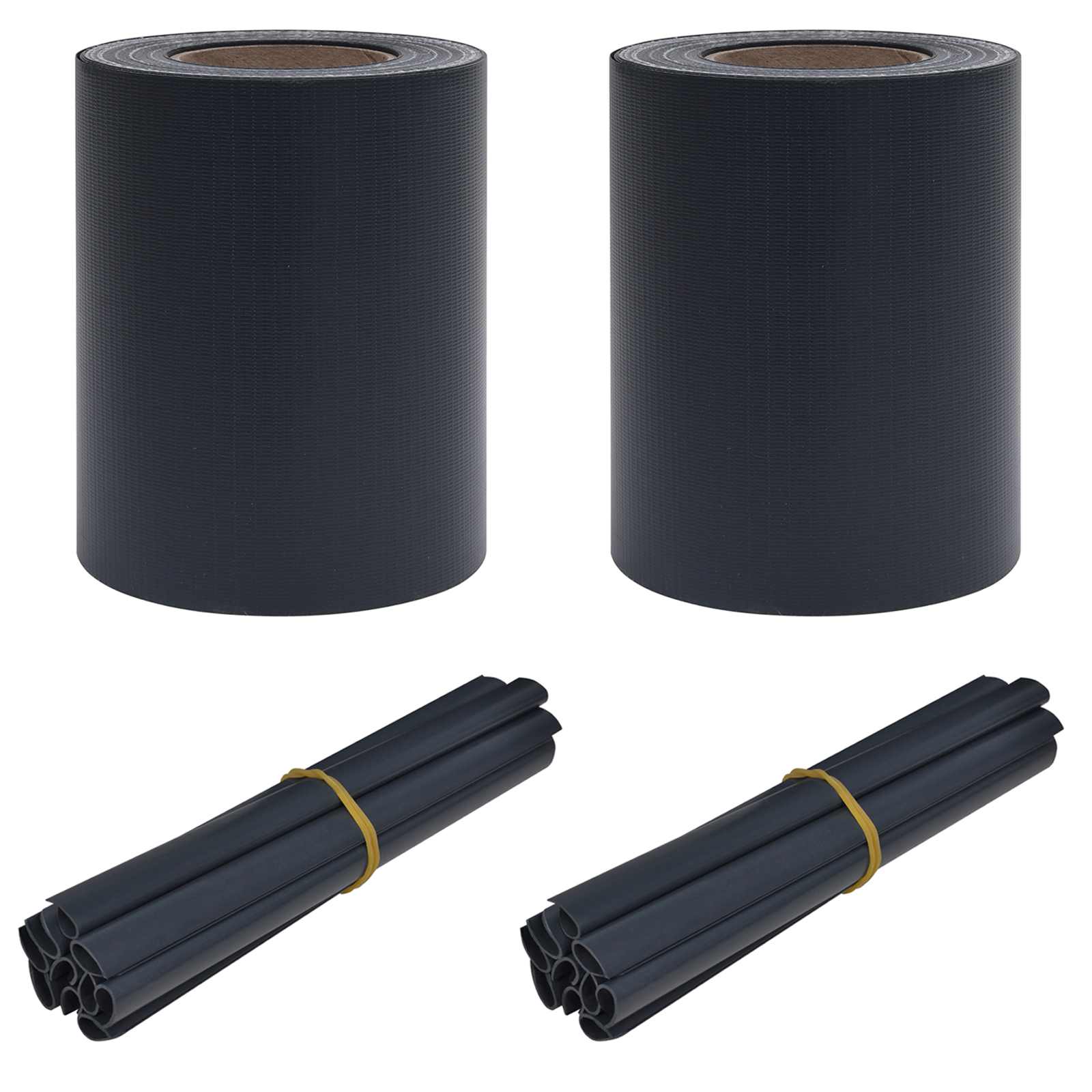 Ograde za privatnost u vrtu 2 pcs Tamno siva 35 x 0,19 m PVC