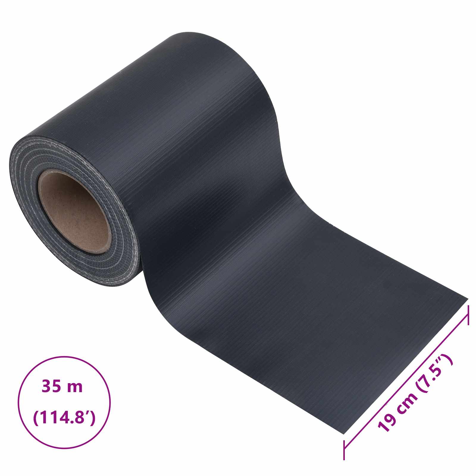 Ograde za privatnost u vrtu 2 pcs Tamno siva 35 x 0,19 m PVC