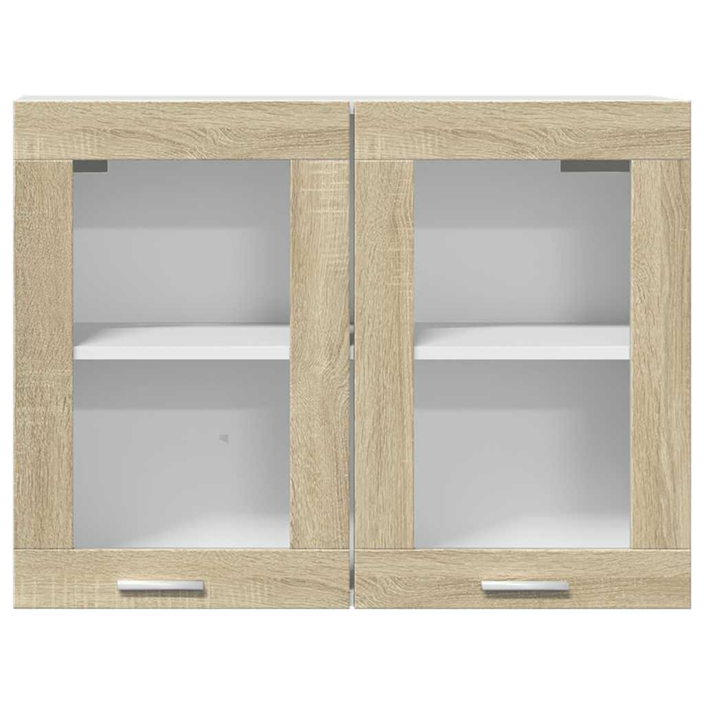 Viseći stakleni ormarić "Lyon" hrast Sonoma 80x31x60 cm Konstruirano drvo