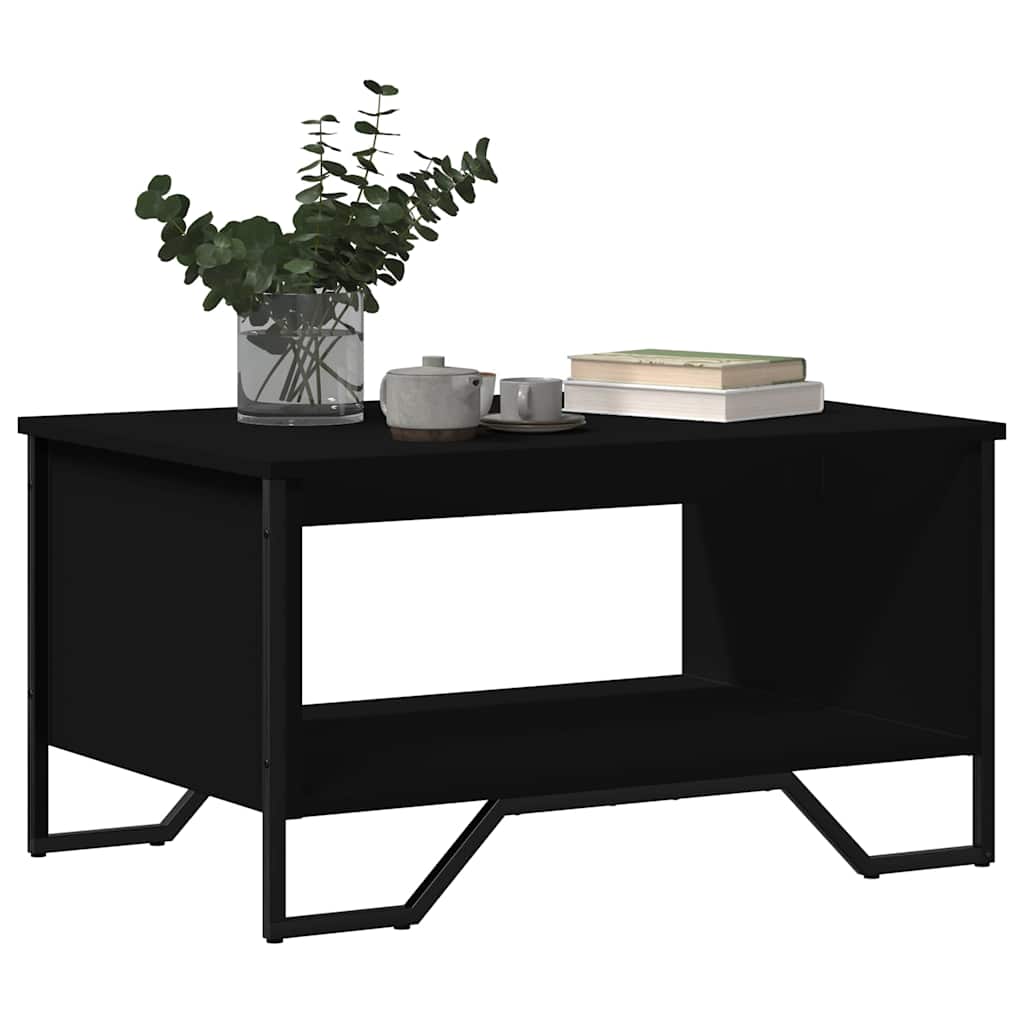 Stolić za kavu crni 75x51x40 cm od konstruiranog drva