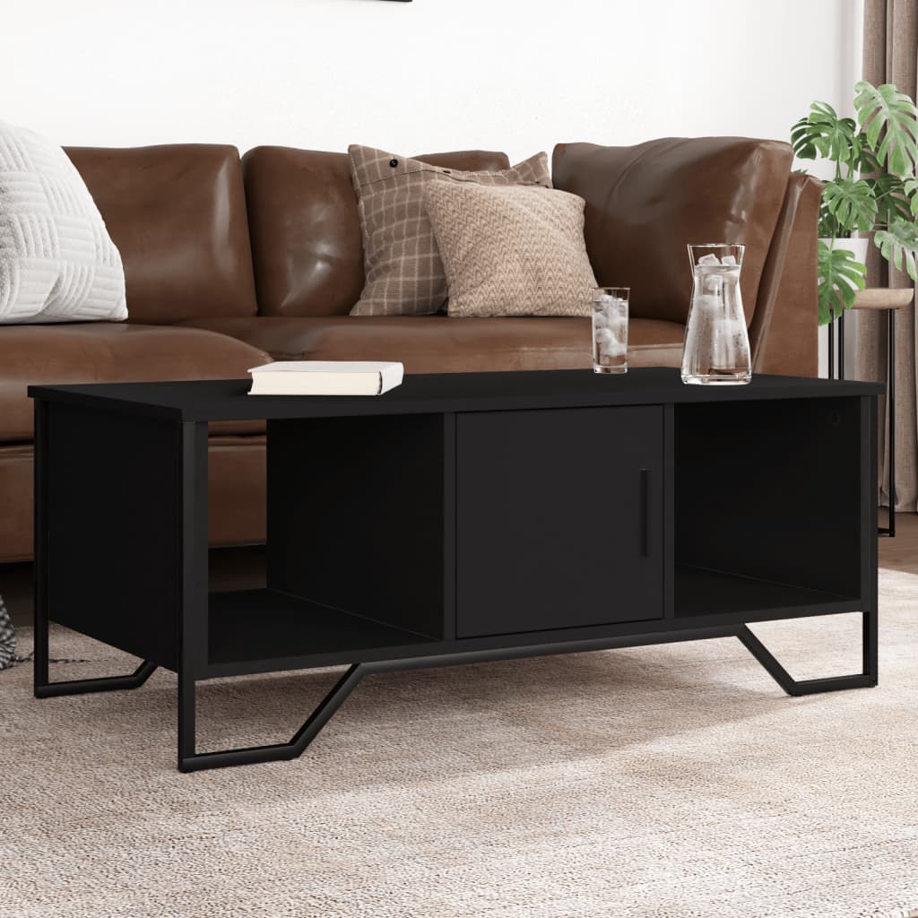 Stolić za kavu crni 100 x 51 x 40 cm od konstruiranog drva