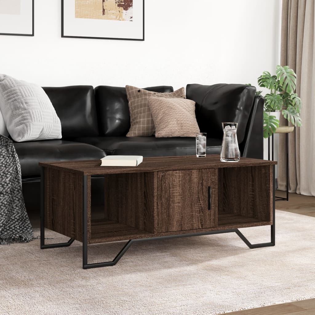 Stolić za kavu smeđa boja hrasta 100x51x40 cm konstruirano drvo