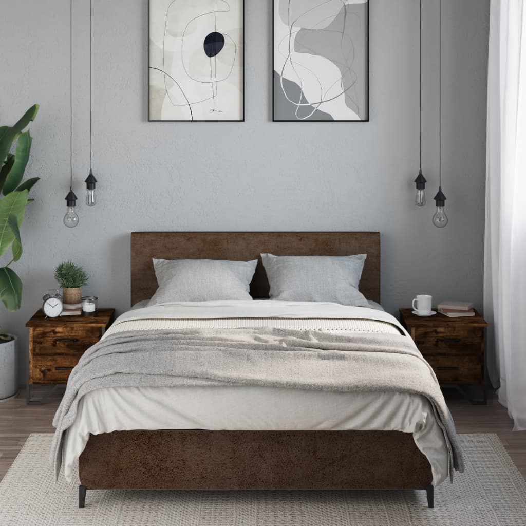 Noćni ormarići 2 kom boja hrasta 40x41x40 cm konstruirano drvo