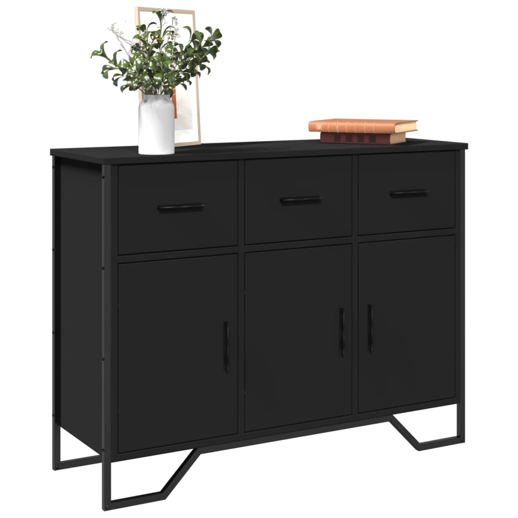 Komoda crna 97x32,5x74,5 cm od konstruiranog drva
