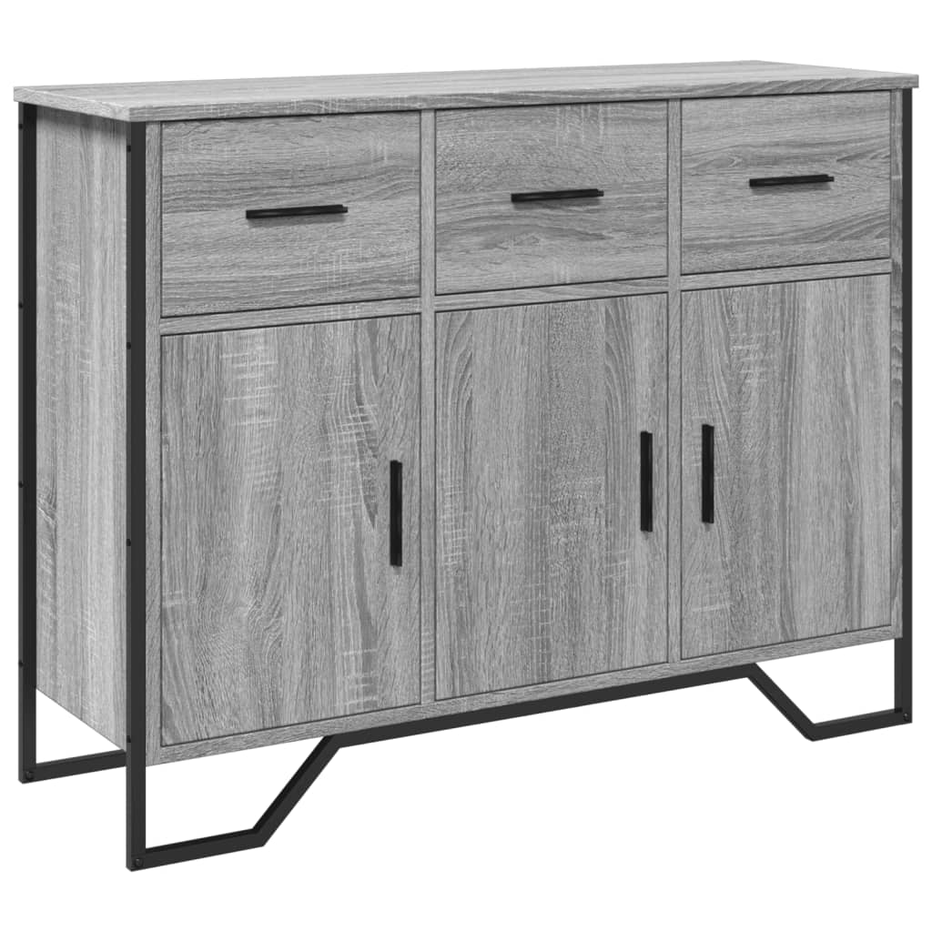 Komoda siva boja hrasta 97x32,5x74,5 cm od konstruiranog drva