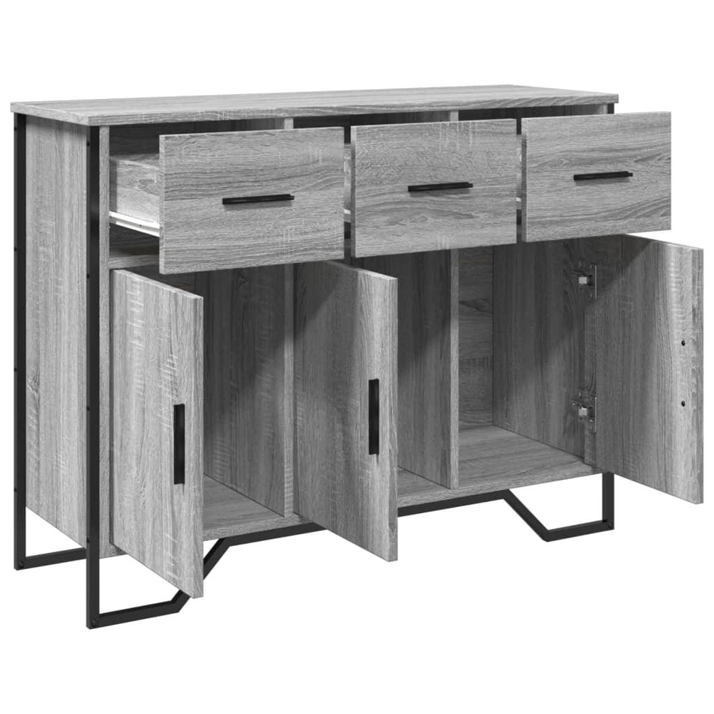 Komoda siva boja hrasta 97x32,5x74,5 cm od konstruiranog drva
