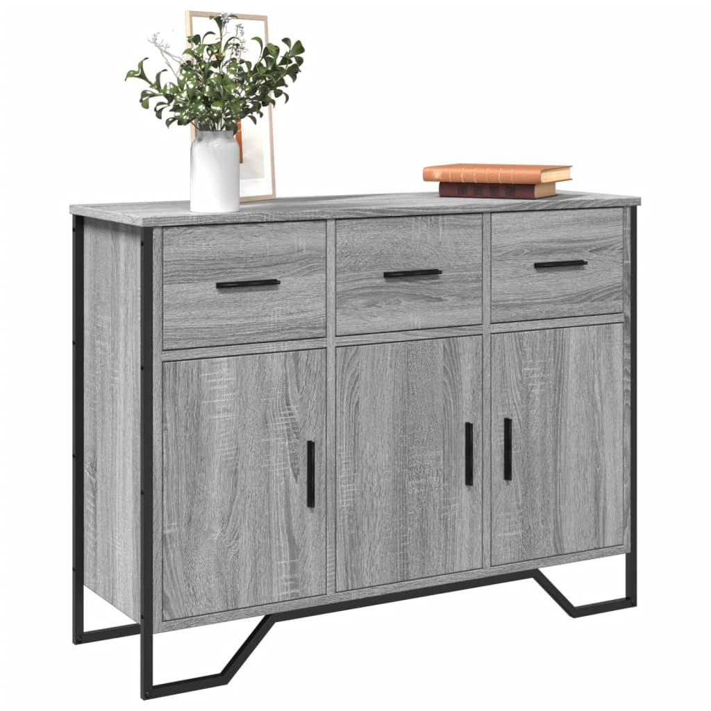Komoda siva boja hrasta 97x32,5x74,5 cm od konstruiranog drva