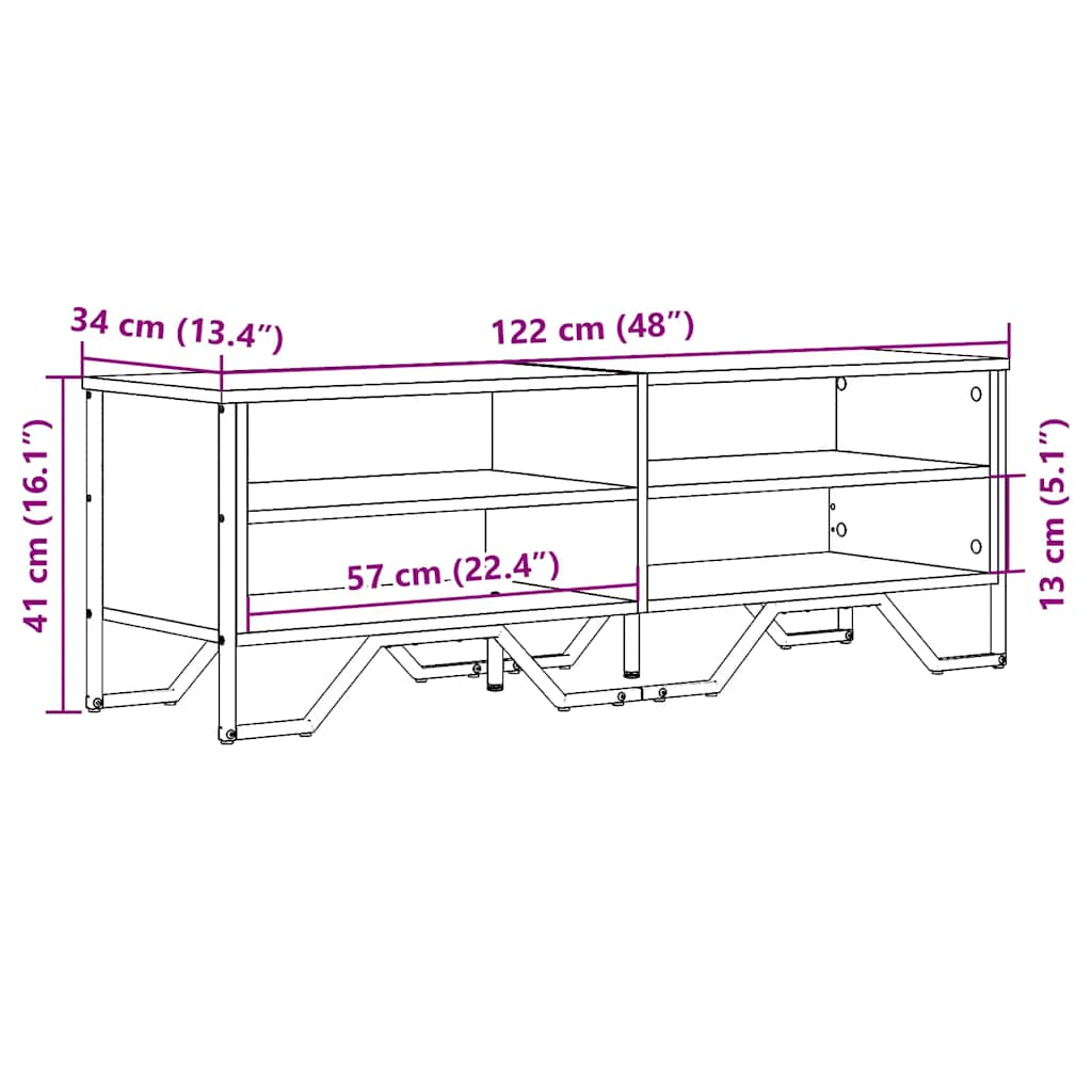TV ormarić boja hrasta sonome 122x34x41 cm konstruirano drvo
