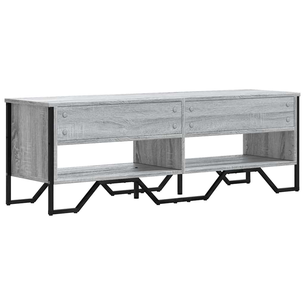 TV ormarić siva boja hrasta 122 x 34 x 41 cm konstruirano drvo