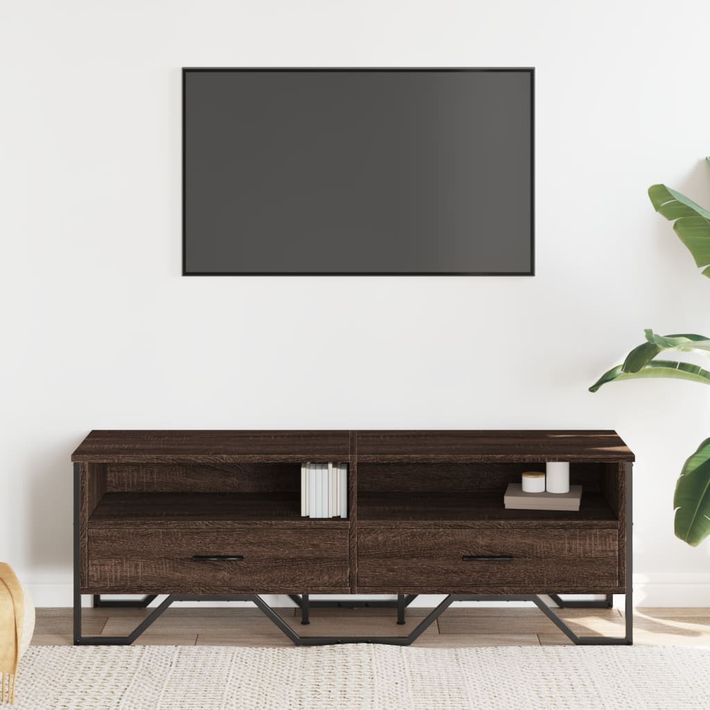 TV ormarić smeđa boja hrasta 122 x 34 x 41 cm konstruirano drvo