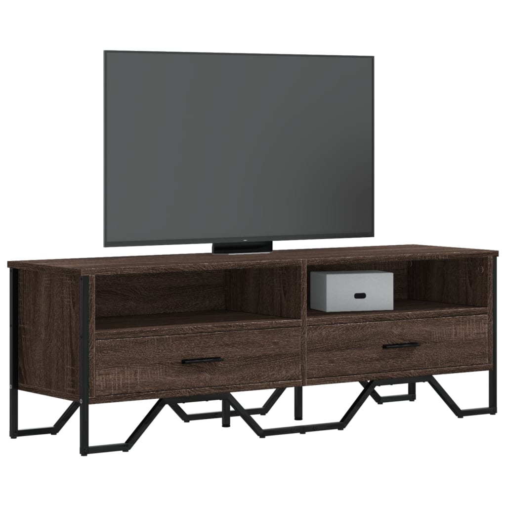 TV ormarić smeđa boja hrasta 122 x 34 x 41 cm konstruirano drvo