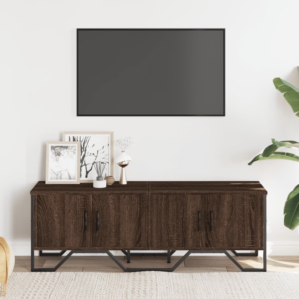 TV ormarić smeđa boja hrasta 122 x 34 x 41 cm konstruirano drvo