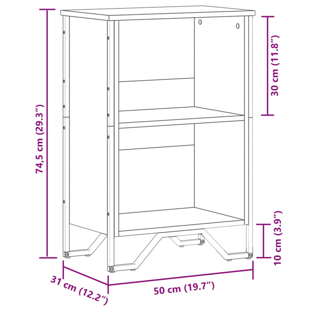 Regal za knjige boja hrasta 50x31x74,5 cm od konstruiranog drva