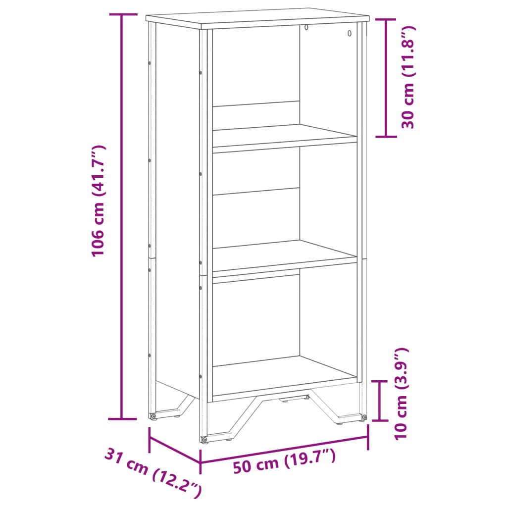Regal za knjige boja hrasta 50x31x106 cm konstruirano drvo