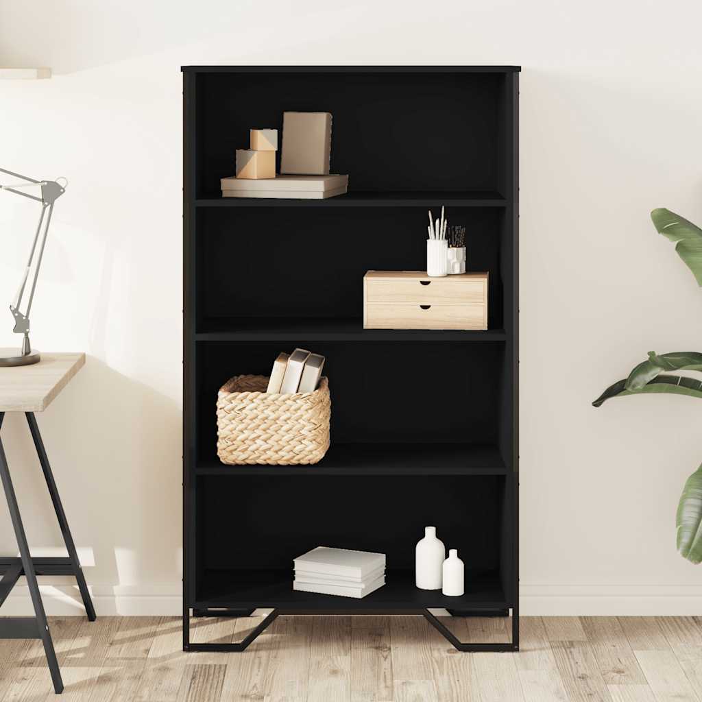 Regal za knjige crni 80x31x137,5 cm konstruirano drvo
