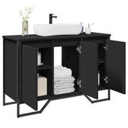 Ormarić za umivaonik crni 91 x 35 x 60 cm konstruirano drvo
