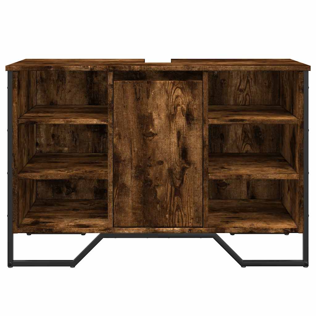Ormarić za umivaonik boja dimljenog hrasta 91x35x60 cm drveni