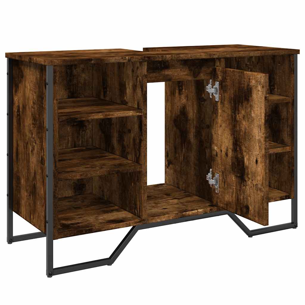 Ormarić za umivaonik boja dimljenog hrasta 91x35x60 cm drveni