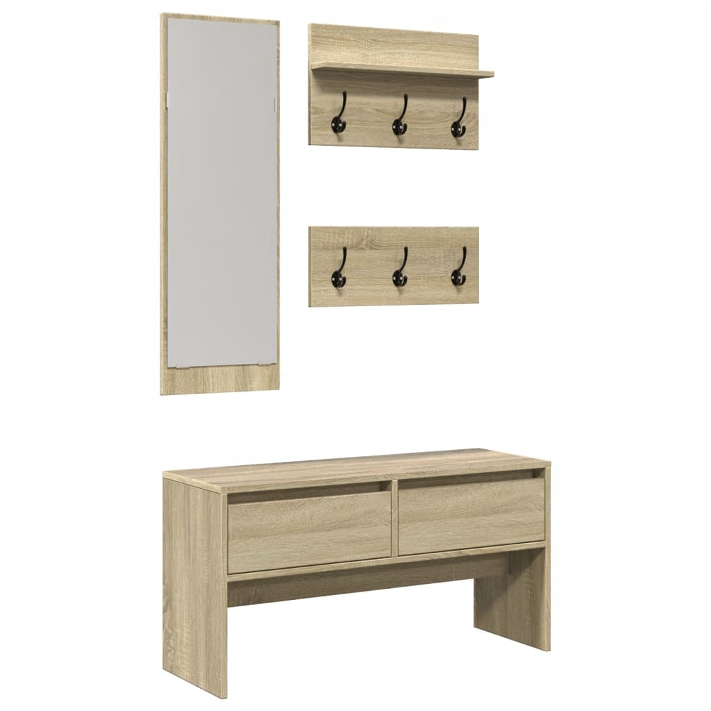 4-dijelni set namještaja za hodnik boja hrasta sonome drveni