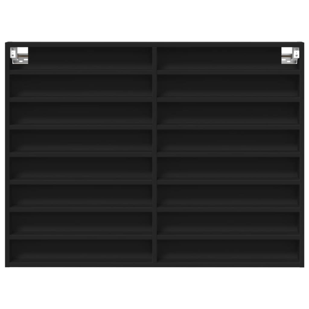 Vitrina crna 100x8,5x75 cm konstruirano drvo