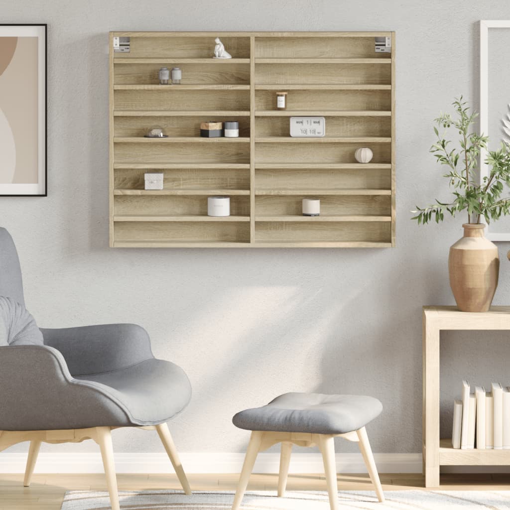 Vitrina boja hrasta sonome 100x8,5x75 cm konstruirano drvo