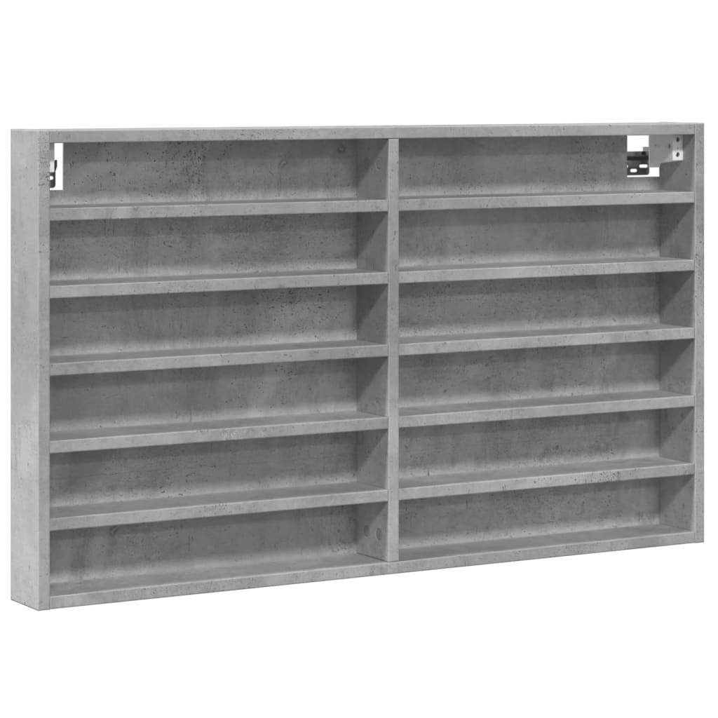 Vitrina siva boja betona 100x8,5x58 cm konstruirano drvo