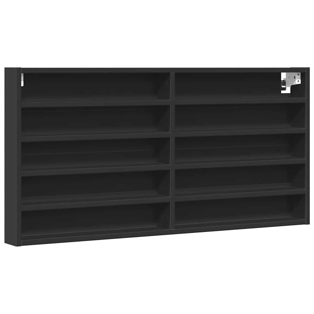 Vitrina crna 100x8,5x50 cm konstruirano drvo