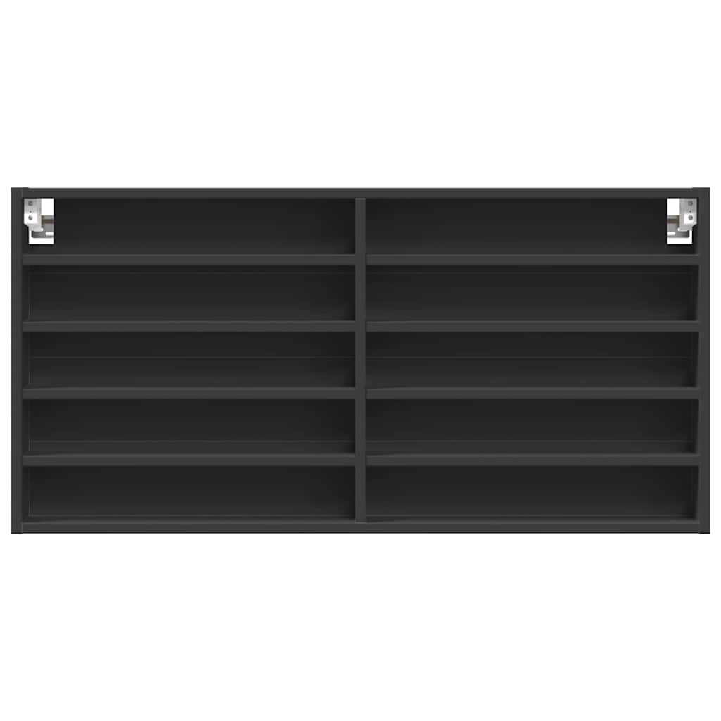 Vitrina crna 100x8,5x50 cm konstruirano drvo