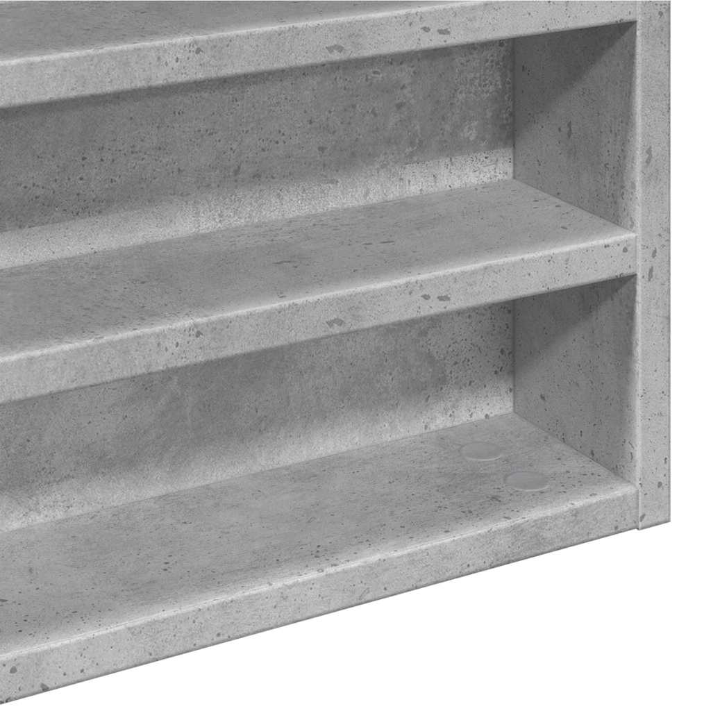 Vitrina siva boja betona 100x8,5x50 cm konstruirano drvo