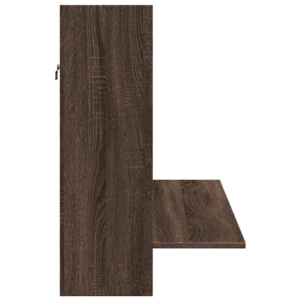 Zidni radni stol boja smeđeg hrasta 105x48x75 cm drveni