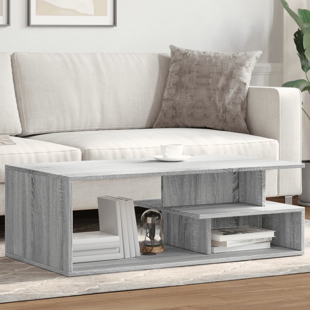Stolić za kavu siva boja hrasta 102x55x35 cm konstruirano drvo