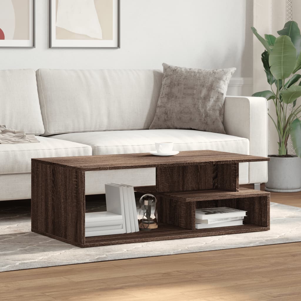 Stolić za kavu smeđa boja hrasta 102x55x35 cm konstruirano drvo
