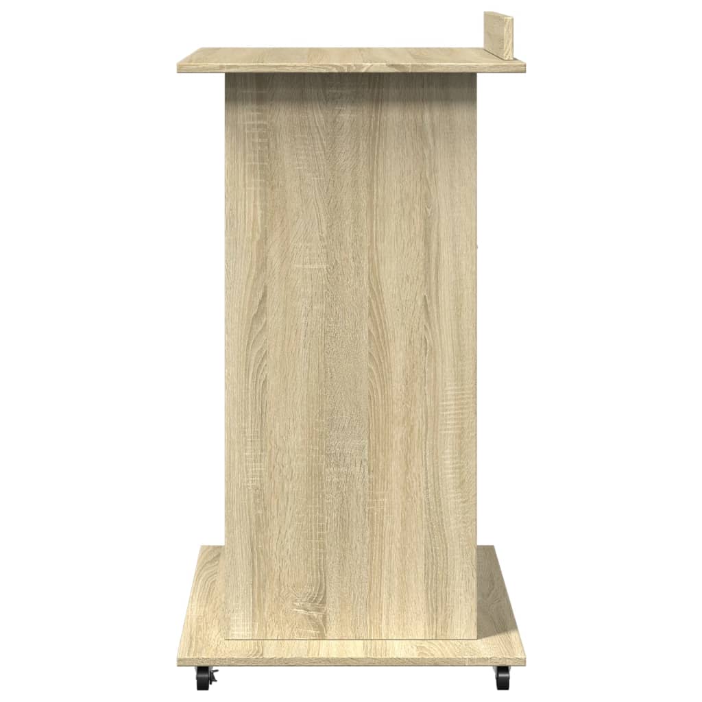 Govornica s kotačima i ladicom boja hrasta 55x55x107 cm drvena