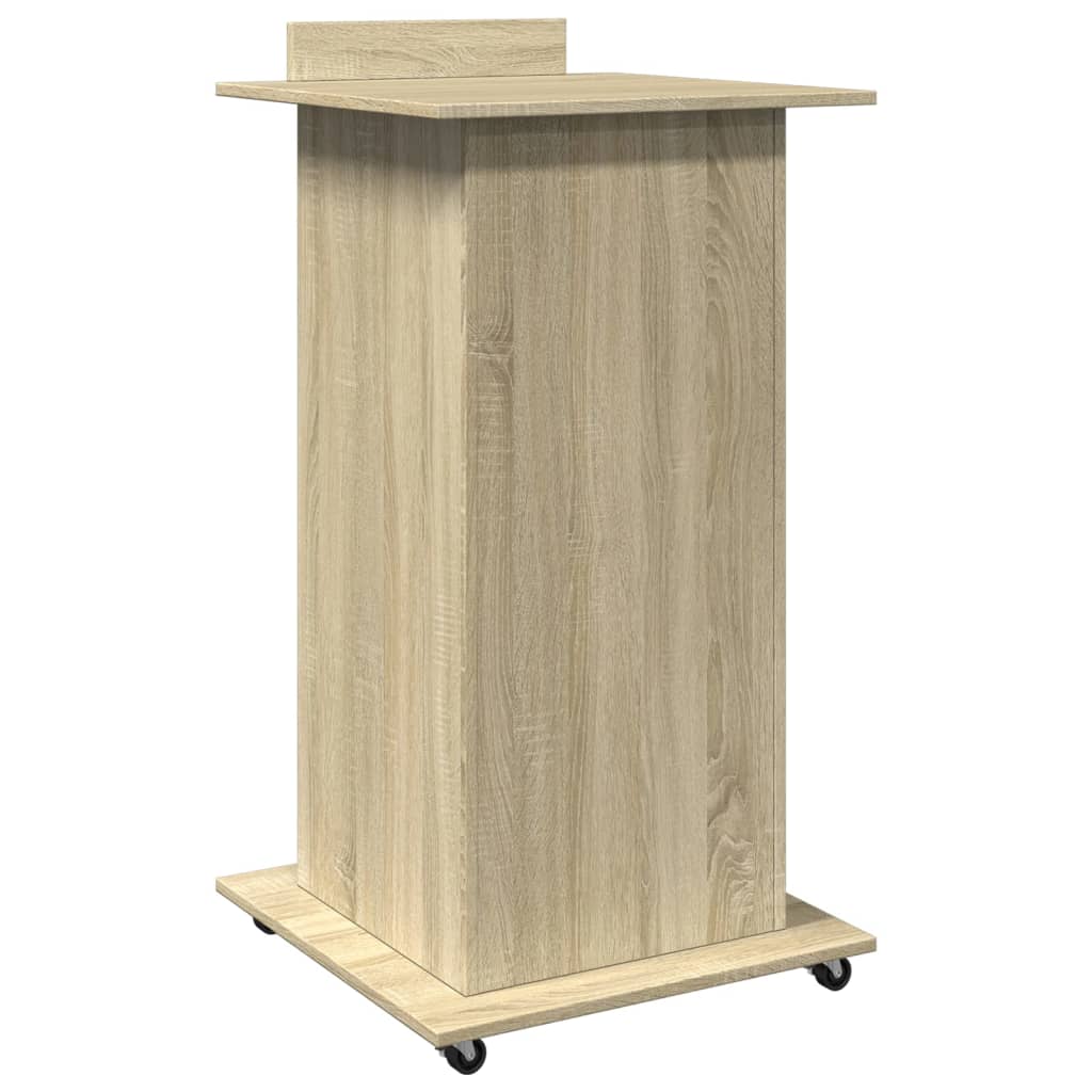 Govornica s kotačima i ladicom boja hrasta 55x55x107 cm drvena