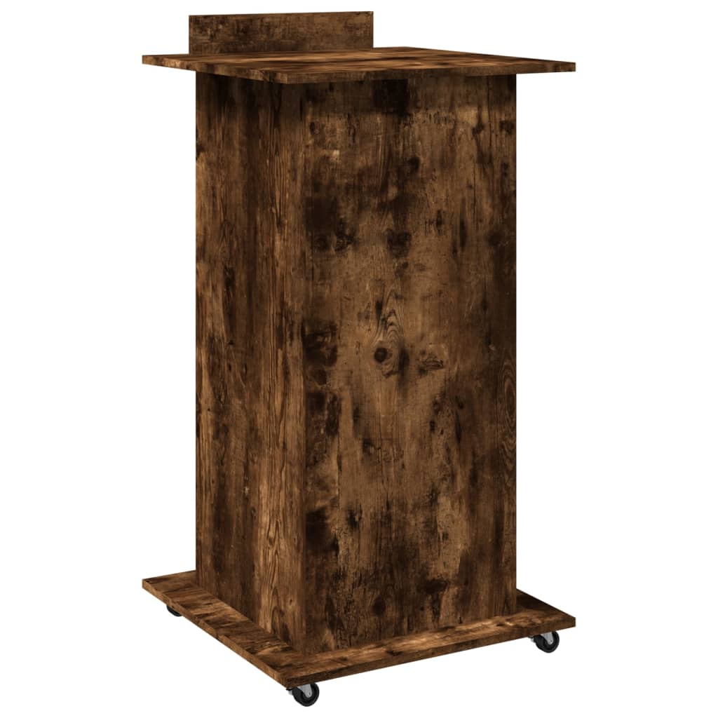 Govornica s kotačima i ladicom boja hrasta 55x55x107 cm drvena