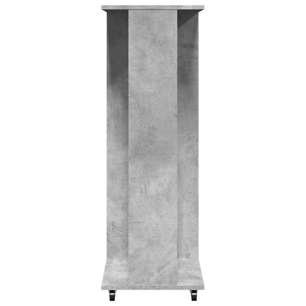 Ormar s kotačima boja betona 102x38x110 cm konstruirano drvo