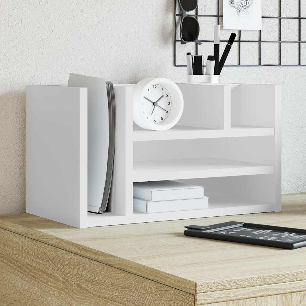 Organizator za stol bijeli 44,5 x 24 x 25 cm konstruirano drvo
