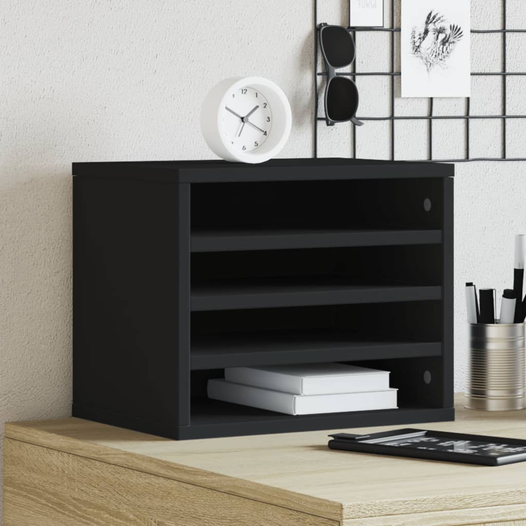 Organizator za radni stol crni 36x26x29,5 cm konstruirano drvo