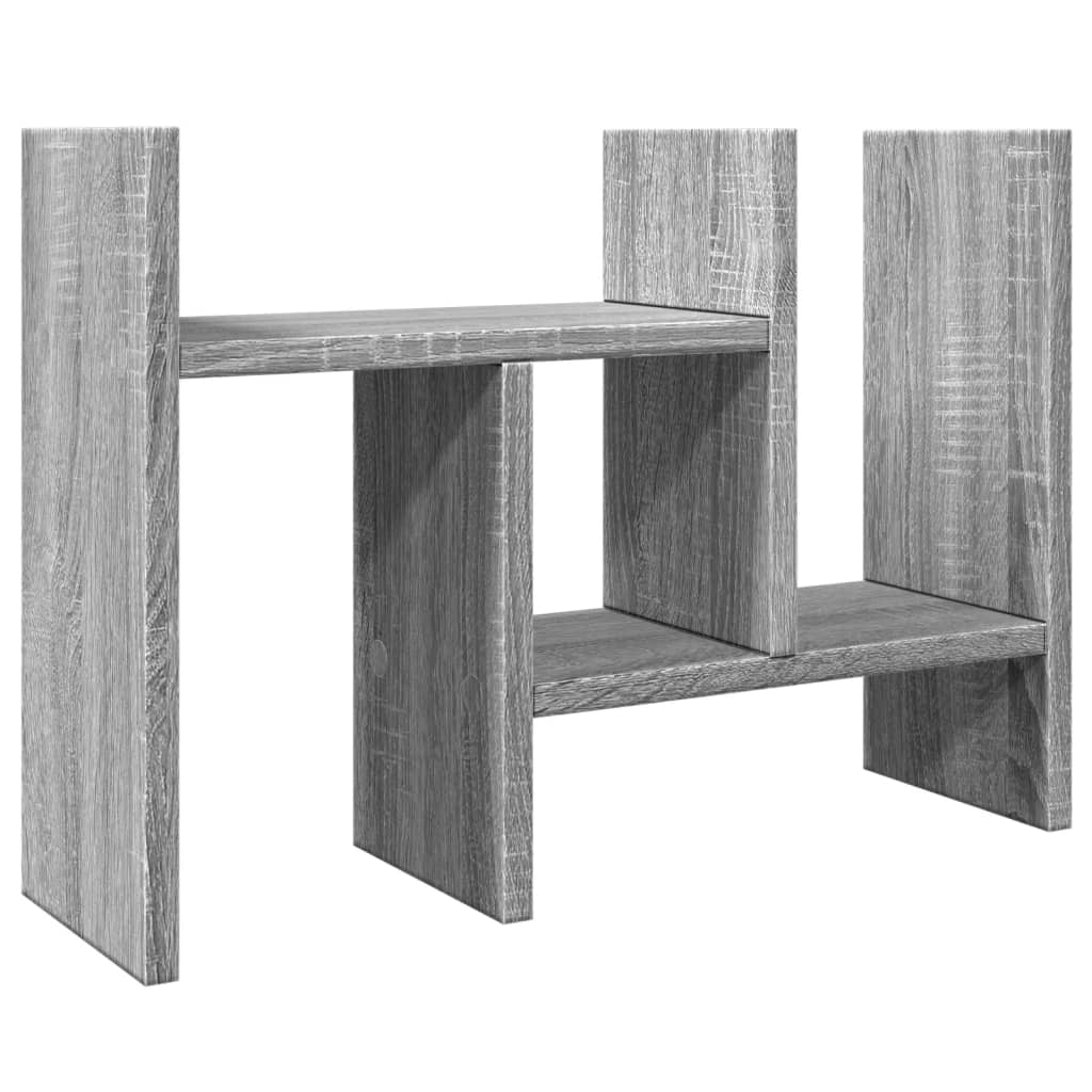 Organizator za stol siva boja hrasta 34,5x15,5x35,5 cm drveni