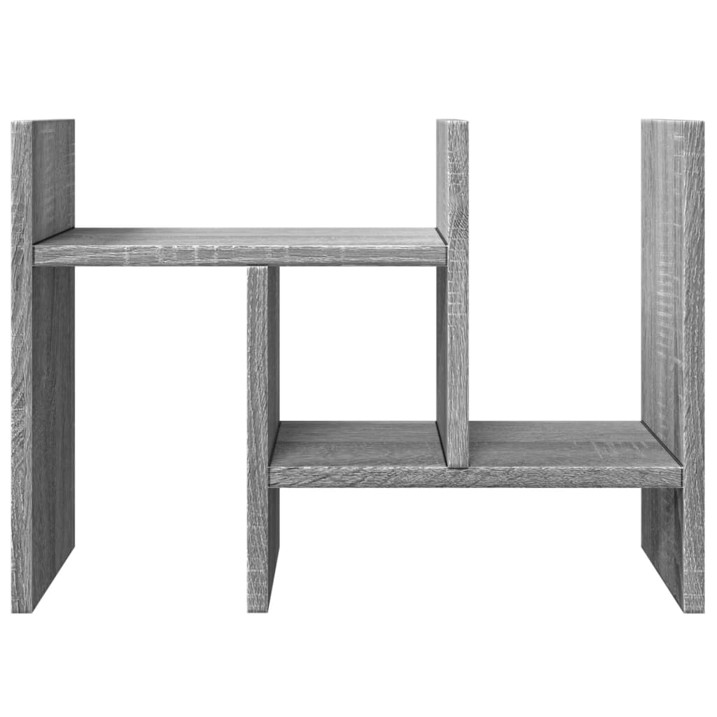 Organizator za stol siva boja hrasta 34,5x15,5x35,5 cm drveni