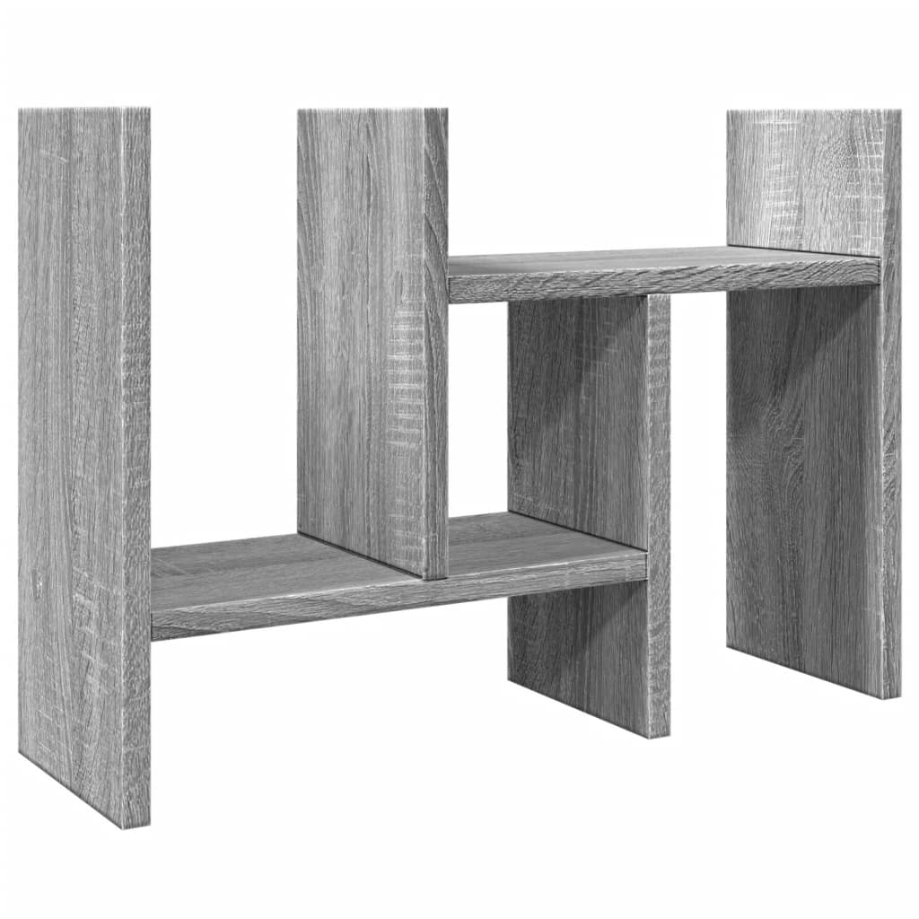 Organizator za stol siva boja hrasta 34,5x15,5x35,5 cm drveni