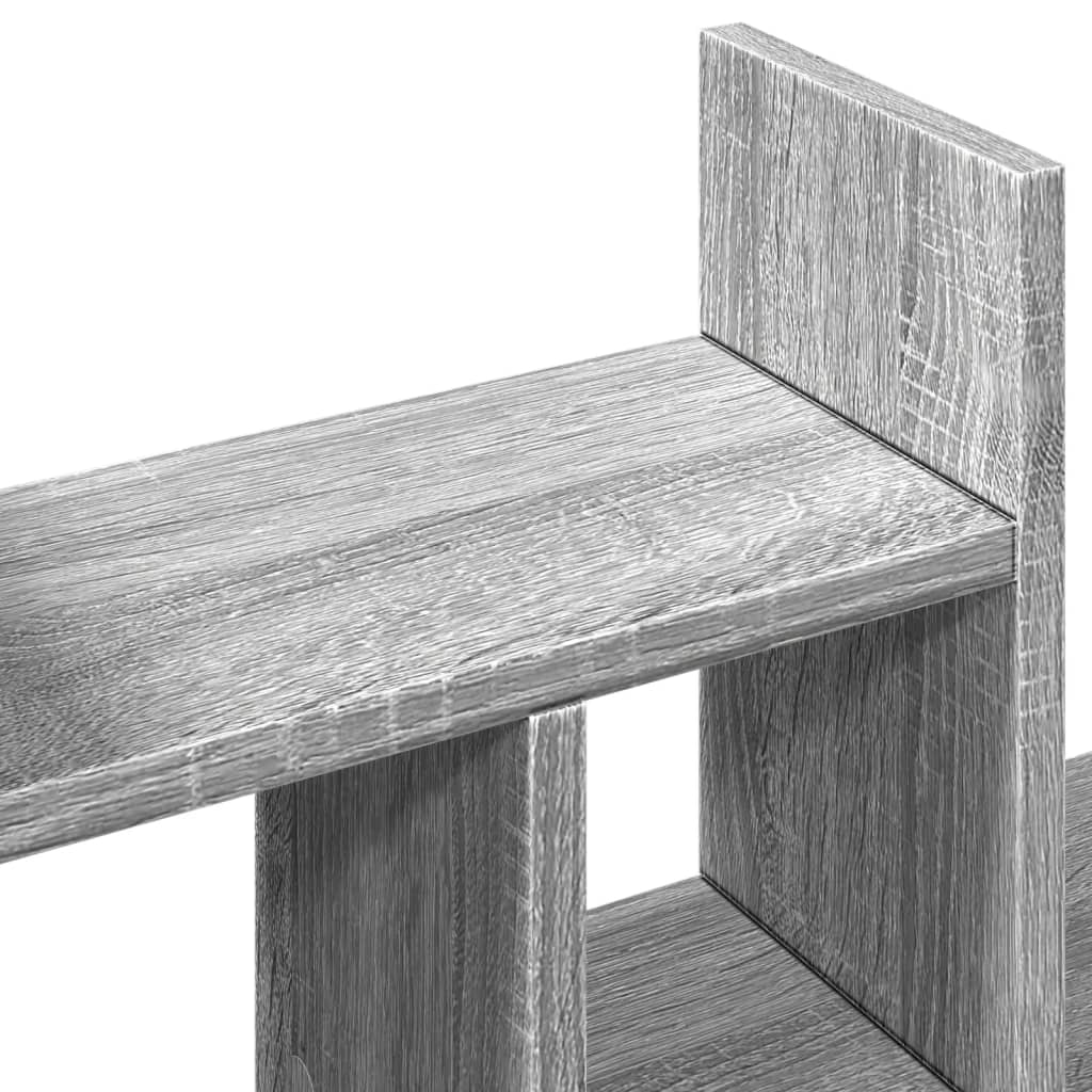 Organizator za stol siva boja hrasta 34,5x15,5x35,5 cm drveni